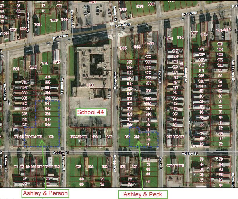 Map of SAAEVI-Ashley-Person-Peck townhouses